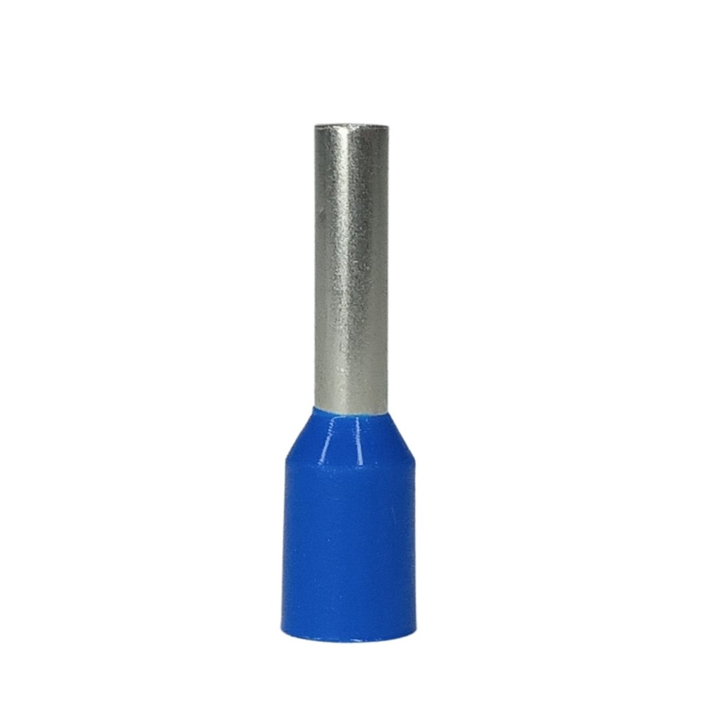 Kit 80 Unid Conector Elétrico Tubular Ilhós Isolado 2,5mm Azul Terminal Resistente Simples Pré Isolado Tubolar