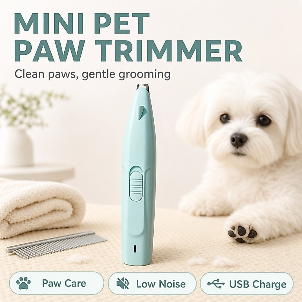Clippers Ultra-Quiet para Animais de Estimação, Barbeador Elétrico Recarregável USB Anti-Embolladura com Lâmina de