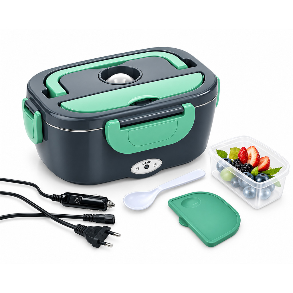 Marmita Elétrica Portátil 1,5L 40W Cinza para Carro 12V/24V e Casa 110V/220V