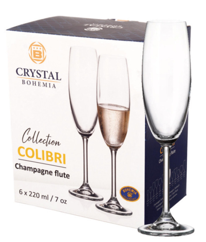 GLASS BOHEMIA - JG C/ 6 TACA CHAMPAG 220ML