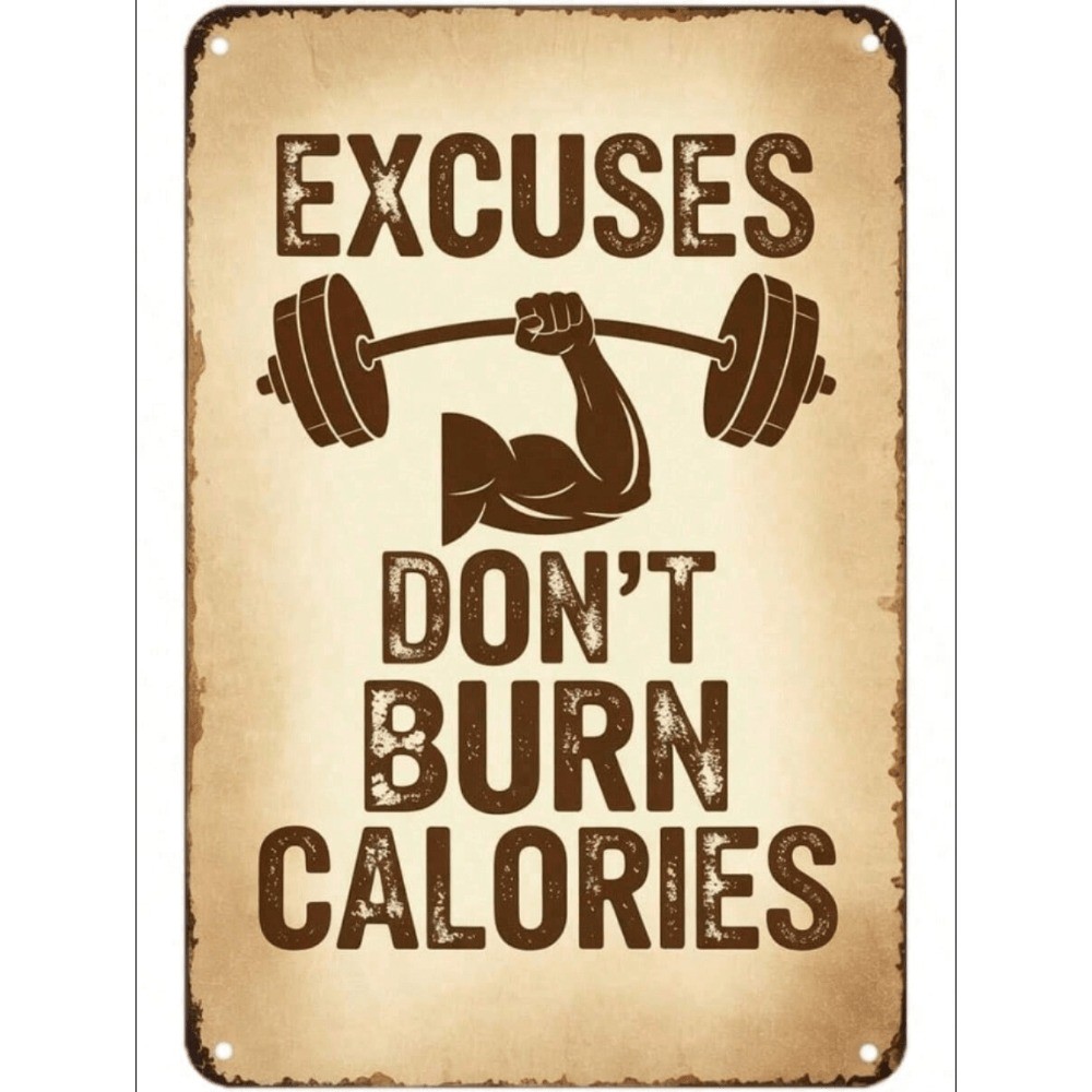 CIFbuy Gym Workout Tin Sign Vintage Fitness Decoração De Parede Home Bar