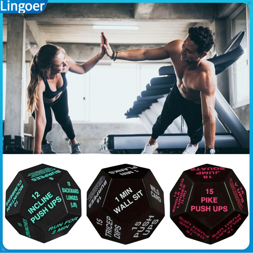 Fitness Dice Pocket Size Multi-sided Exercise Decision Home Gym Workout Tool Stress Relief Toy for Men Women Athletes Sp