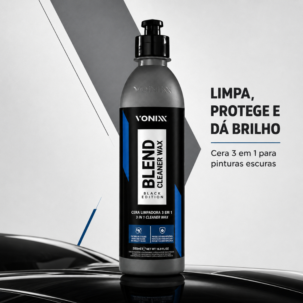 Blend Black Cleaner Wax Vonixx 500ml Limpa Protege E Brilha Carnauba Sio2 Ceramica Polimento Manual