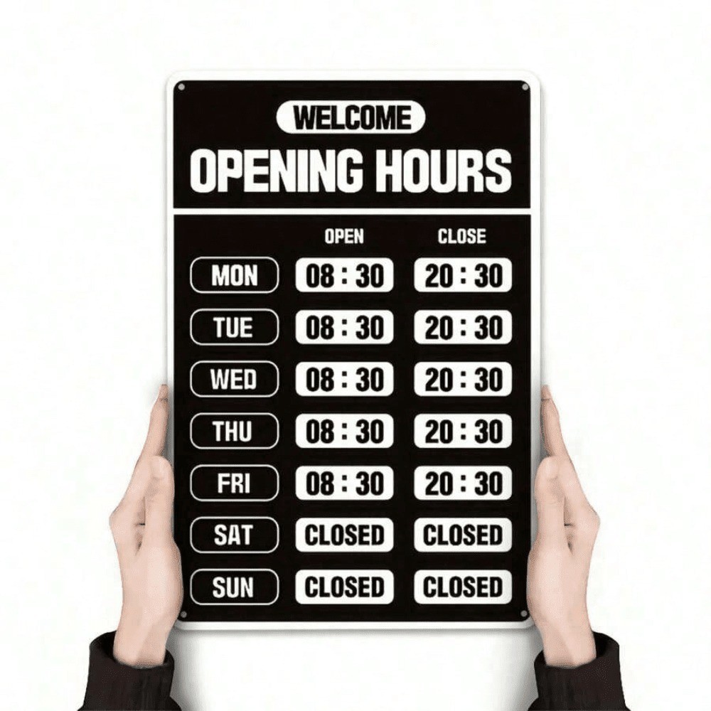 CIFbuy Business Hours Sign Shop Horas Bem-Vindo Aos Clientes Decoração De Parede