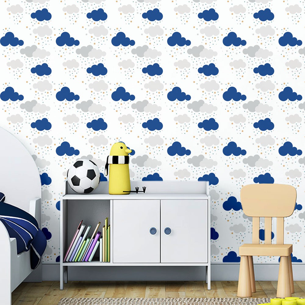 Papel de Parede Nuvem Boy Azul Baby