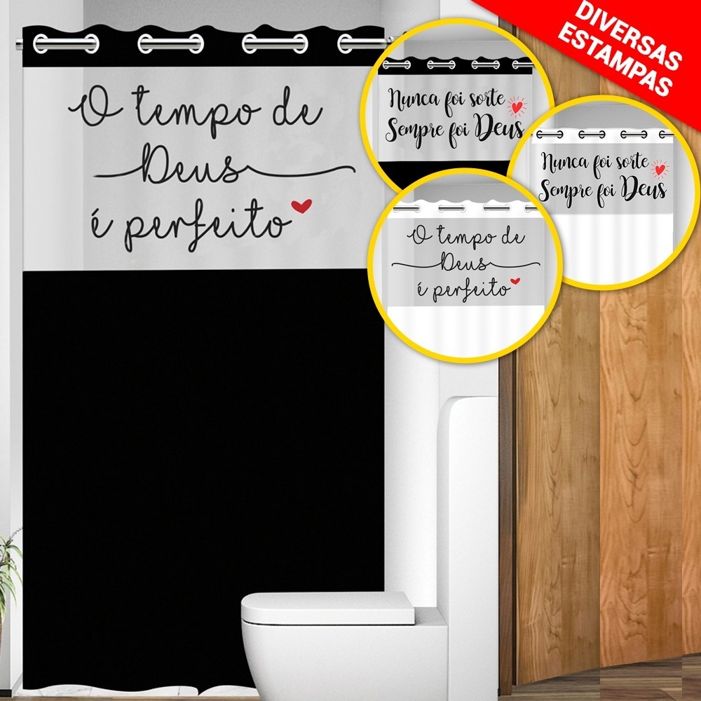 Shower Curtain with Visor Phrases for Bathroom with Eyelets 100% PVC Anti-mildew Resistant High Quality