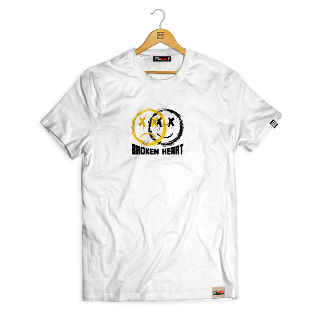 Camisa Masculina 100% Algodão Heart Broken Smily