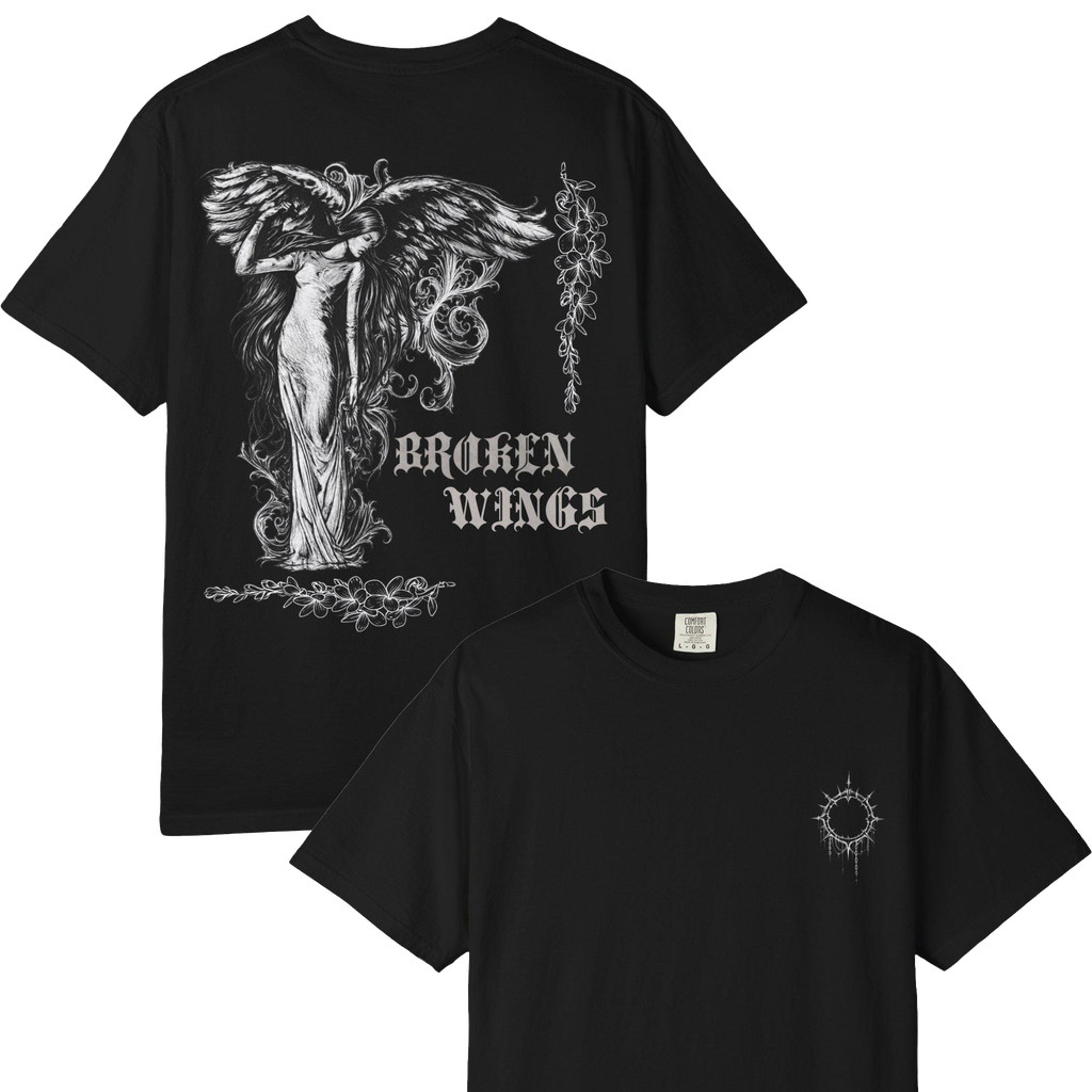 Camiseta Masculina Feminina Broken Wings Anjo Obscuro T‑shirt Unissex Streetwear Envio Imediato