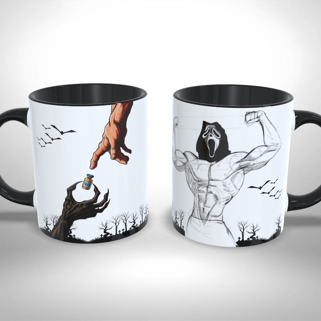 Caneca Personalizada Dark Trem Ghostface  Maromba Treino GYM - Presente