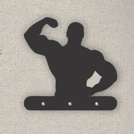 Porta Chaves Decorativo Autocolante Gym em MDF 3mm Preto