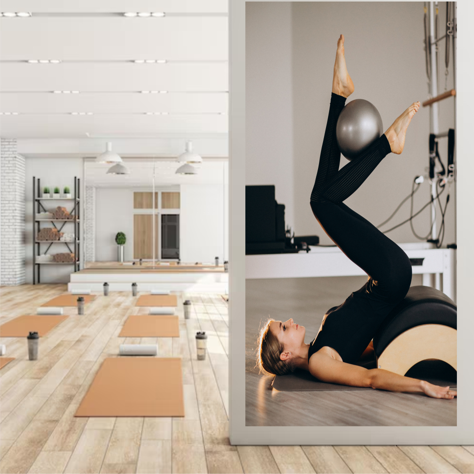 YOGA EP0.003 - Adesivo Para Portas De Madeira Ou Vidro, profissão, vida saudável, fitness, academia pilates - 140x210cm