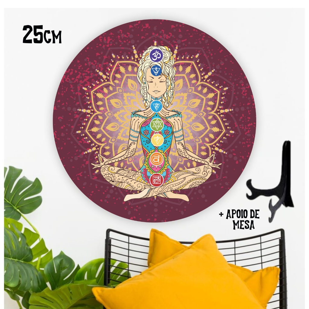 Placa Boneca da Gratidão YOGA 7 Chakras