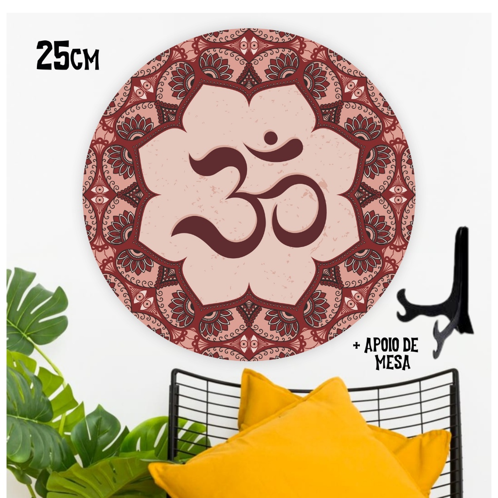 Placa Decor Simbolo OM Yoga Meditação Zen