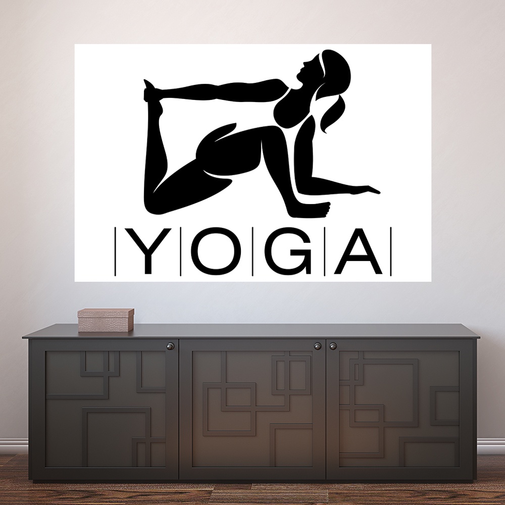Painel Adesivo Decorativo de Parede Ioga Yoga Escritório Banheiro Casa Sala Quarto - 1362pn