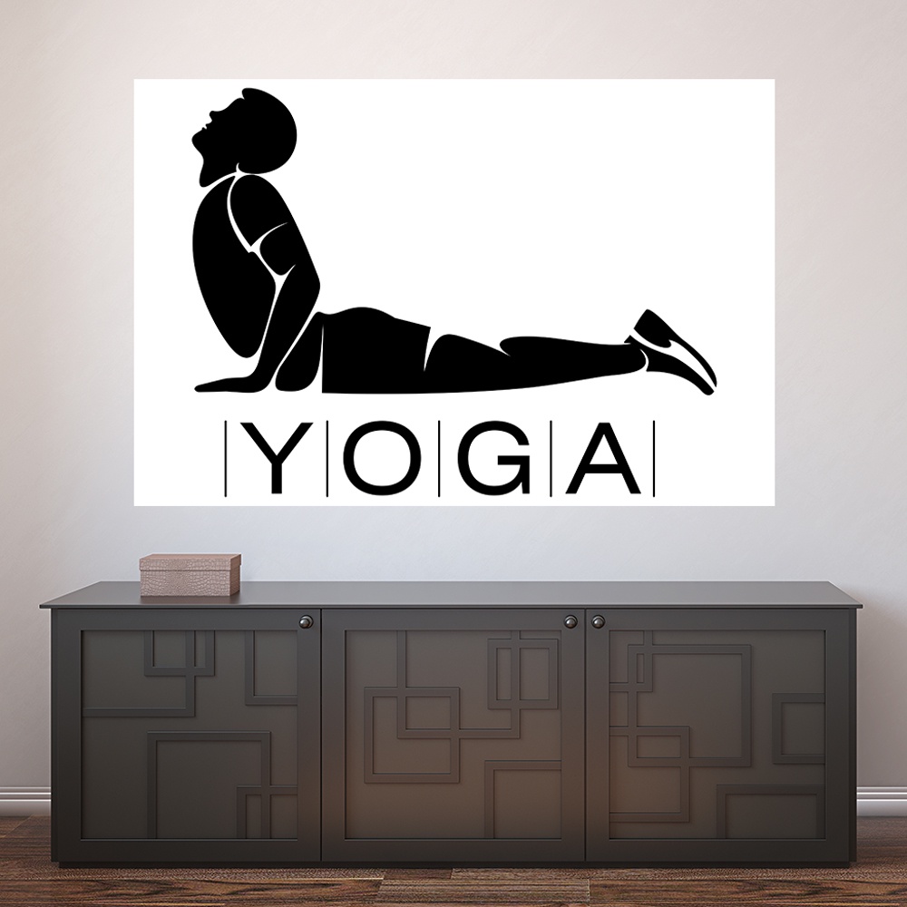 Painel Adesivo Decorativo de Parede Ioga Yoga Escritório Banheiro Casa Sala Quarto - 1361pn