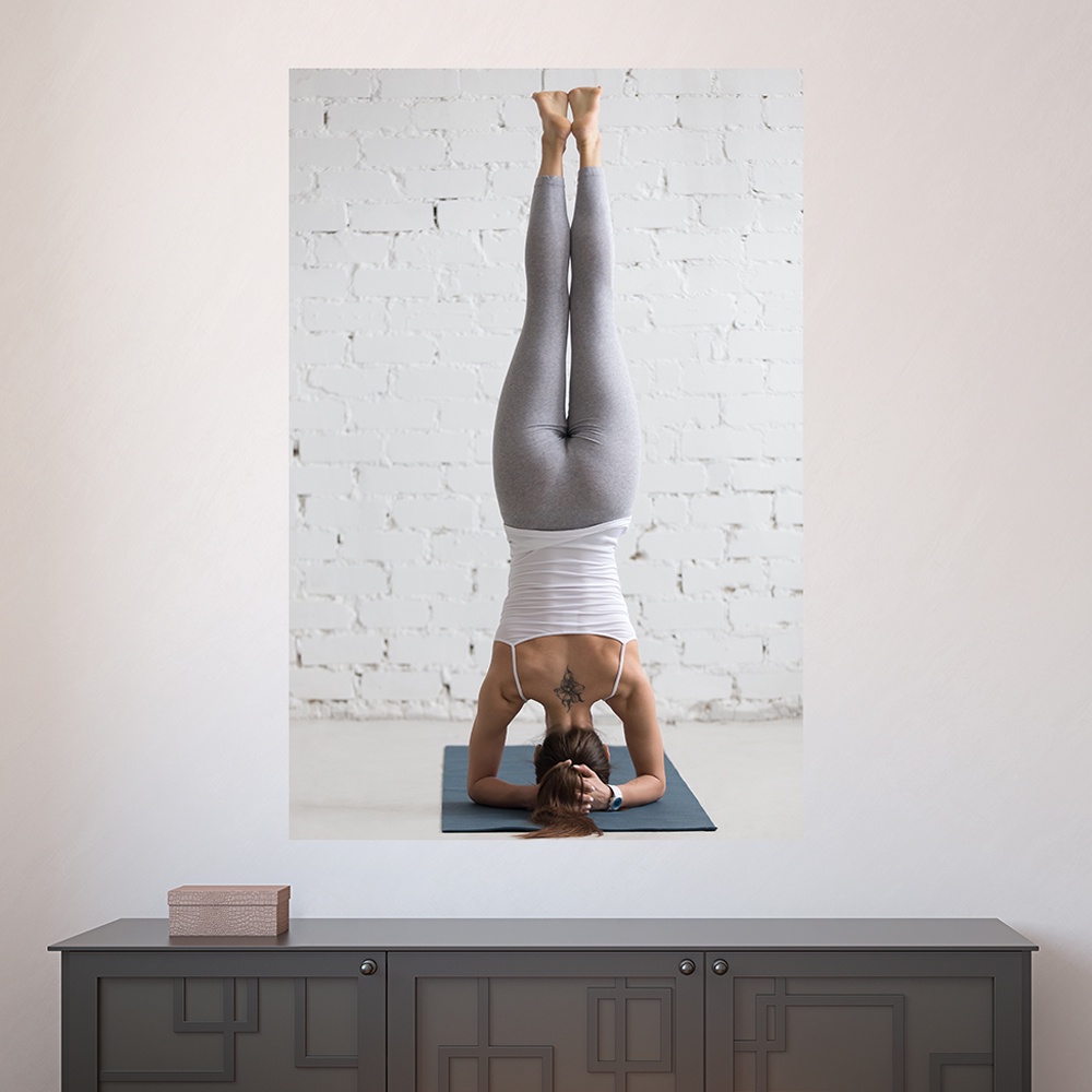 Painel Adesivo Decorativo de Parede Fitness Academia Ioga Pilates Ginástica - 1568pn