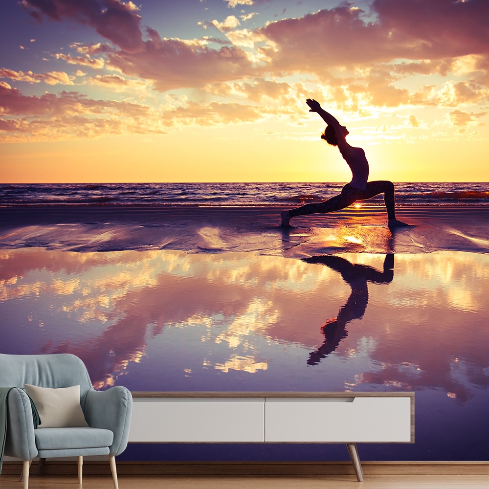 Papel de Parede Yoga Pilates Exercício Saúde Sala Painel - 280pc