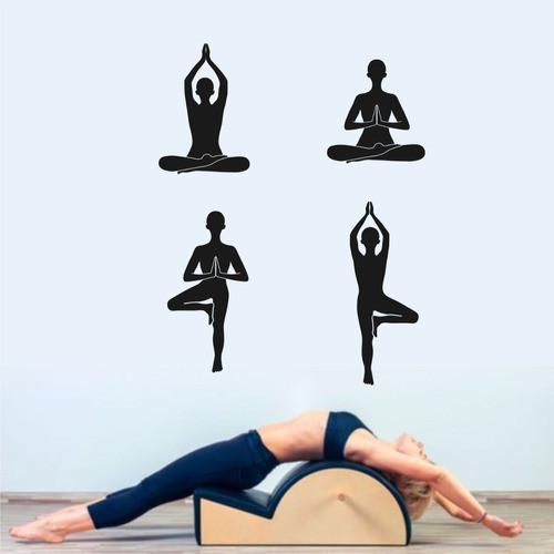 Papel de Parede Adesivo Exercício Fitness Yoga Pilates Gym Decoração Saudável
