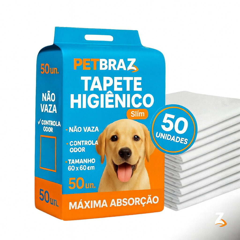 Tapete Higiênico Descartável para Cachorro Unidades 60x60 cm - Fralda Pet Xixi Cão Pequeno Médio Abs