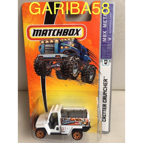 MATCHBOX CRITTER CRUNCHER FOAM FIRE TRUCK 2007 METAL SERIES GARIBA58