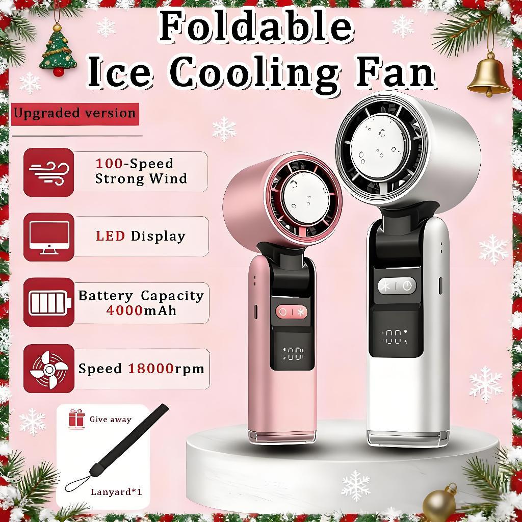 Em Estoque 180 ° Ventilador Portátil Dobrável Esfria Instantaneamente O De Resfriamento De Gelo 3 Segundos Mini Turbo De