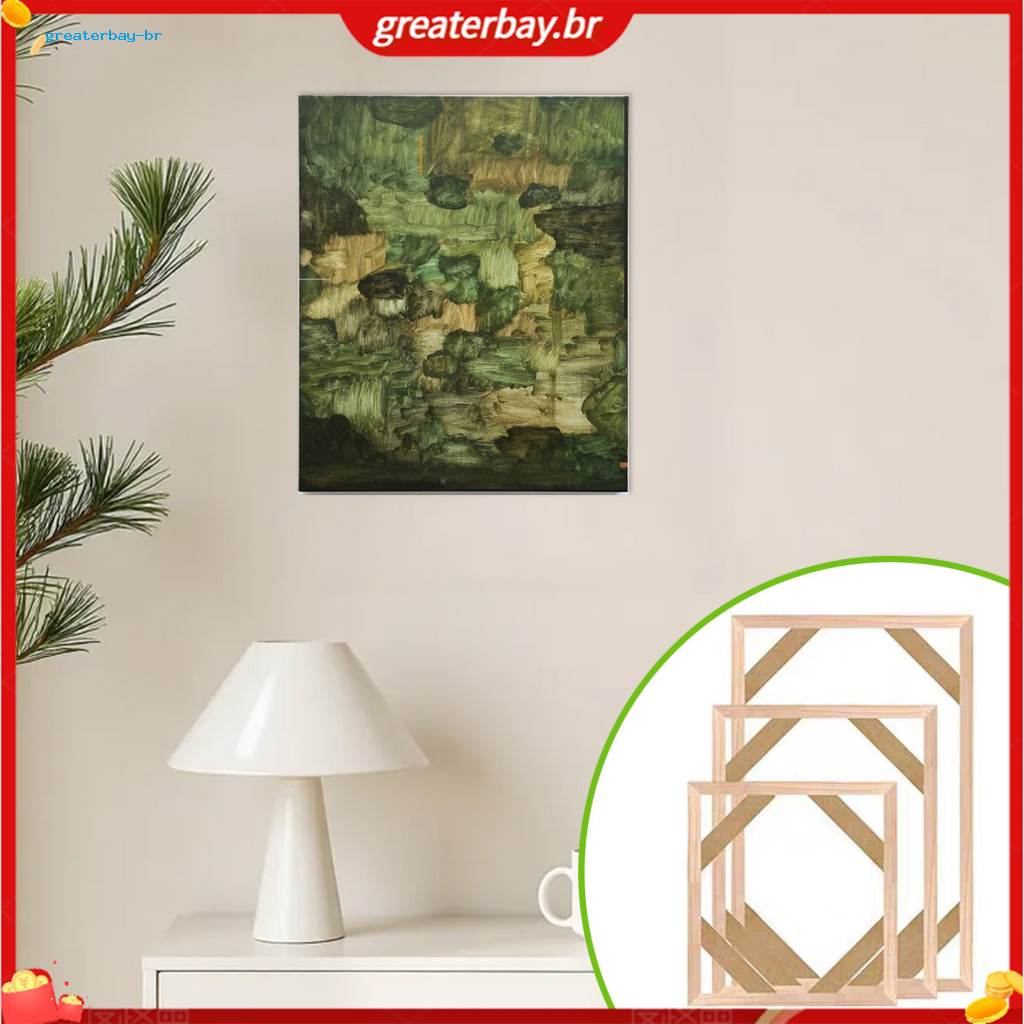 Wooden Painting Frame Diy Kit – Easy to Assemble Decorative Display Holder for Oil Paintings Wall Art Sturdy Strips fo