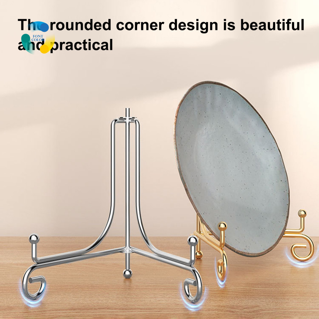 Metal Storage Rack Tablet Stand Foldable Plates Display Strong Load-bearing High Stability Portable Multipurpose Organiz