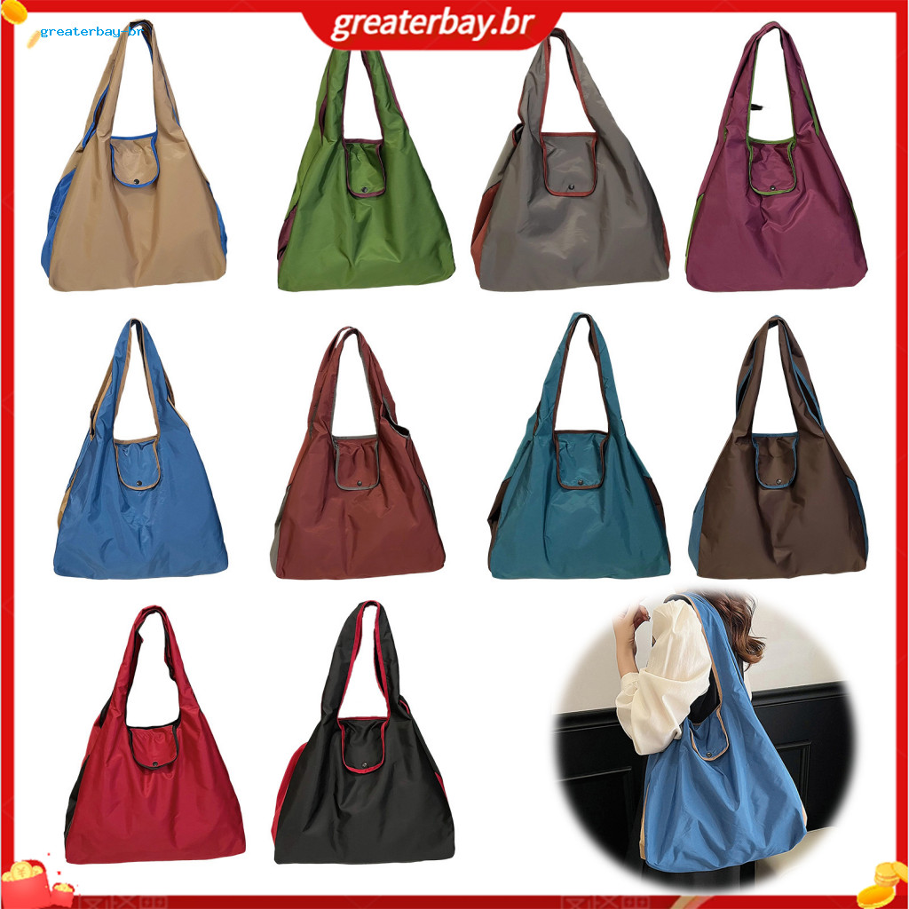 Capacity Foldable Shopping Bag – Lightweight Water-resistant Reusable Grocery Tote for Travel Supermarket Use Durable