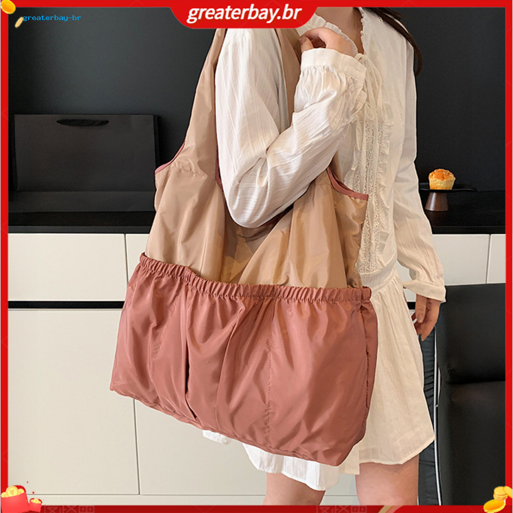 Capacity Foldable Shoulder Bag with Zipper Pocket – Lightweight Commuter Tote for Travel Shopping Work and Outdoor Use