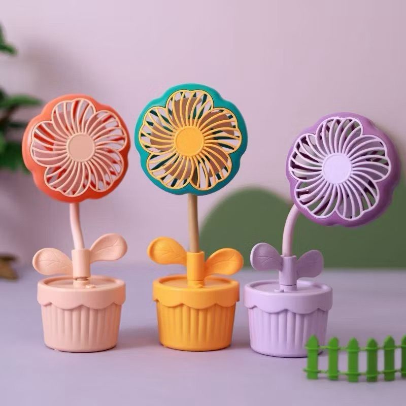 Ventilador de flor bonito pequeno dormitório estudante portatil Desktop portátil escritório usb