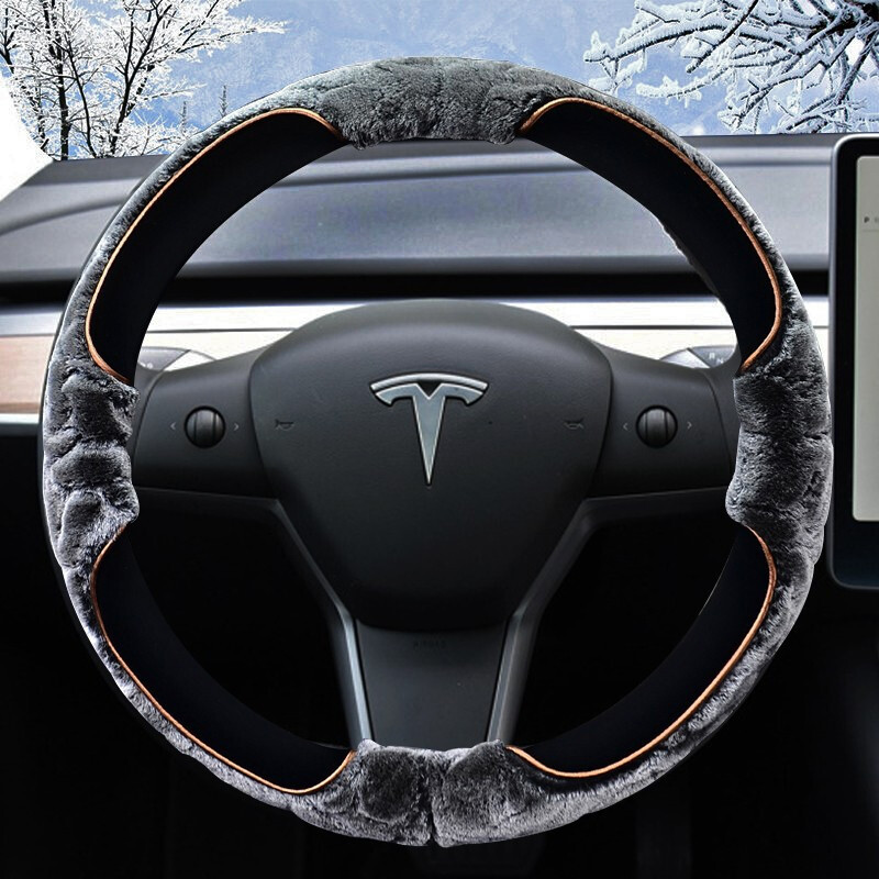 Tesla inverno capa de volante modelo 3 ModelY ModelS ModelX curto pelúcia quente alça capa