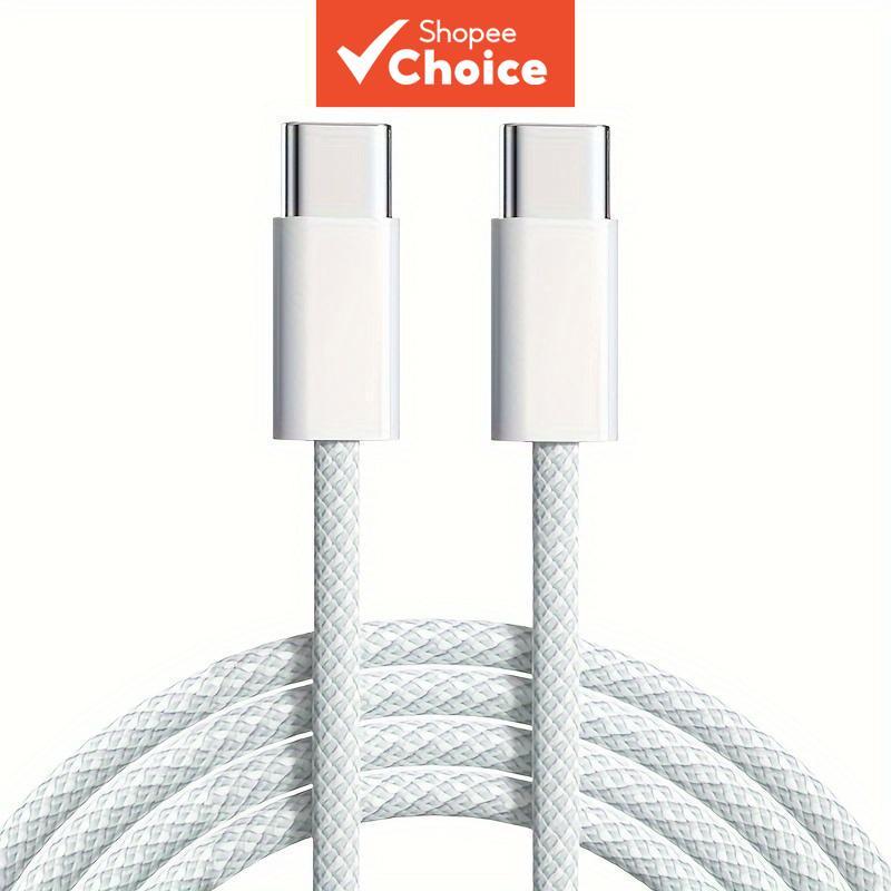 Cabo Trançado De 1M Dual Type-C De Dados De Carregamento Super Rápido Para iPhone 17 16 15 Android Phones Pads
