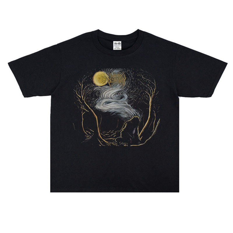 Music Soul Camiseta Unissex Woods of Desolation Black Metal Depressive Algodão Puro Estampada Estilosa Confortável Retrô