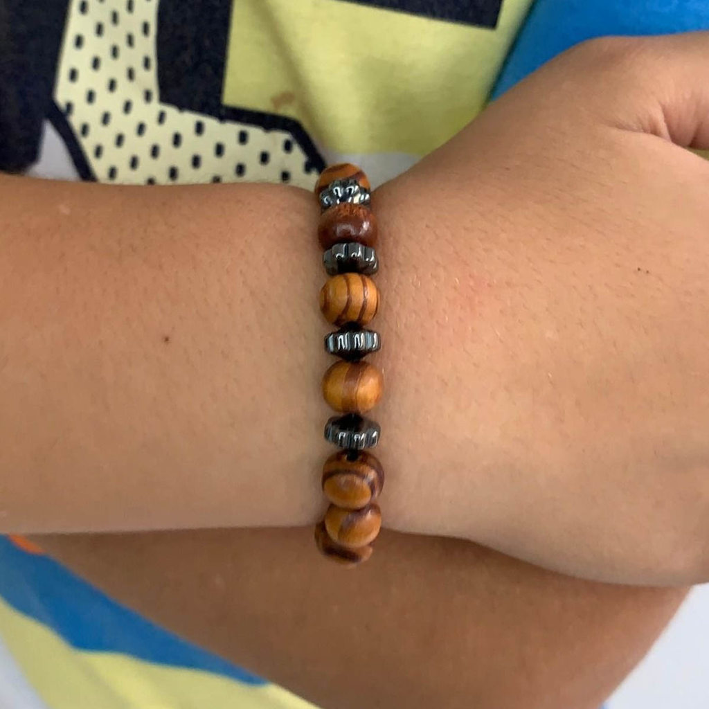 Pulseira Infantil Masculina Wood Metal