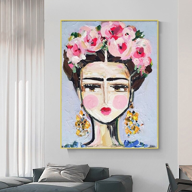Quadro Decorativo Desenho Frida Kahlo 60x40 alta qualidade