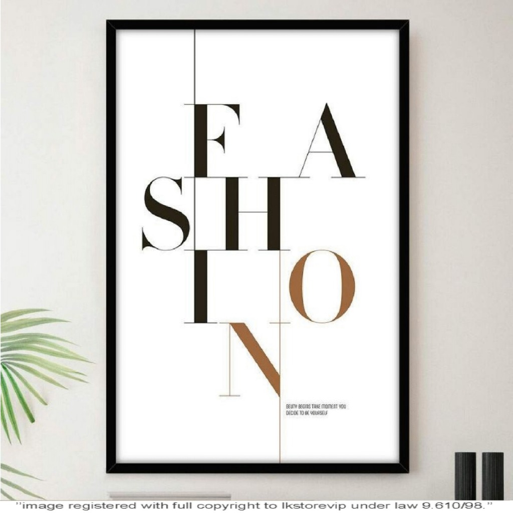 Quadro placa decorativa para sala quarto e loja Fashion 60x40 Alta Qualidade 4k dourado