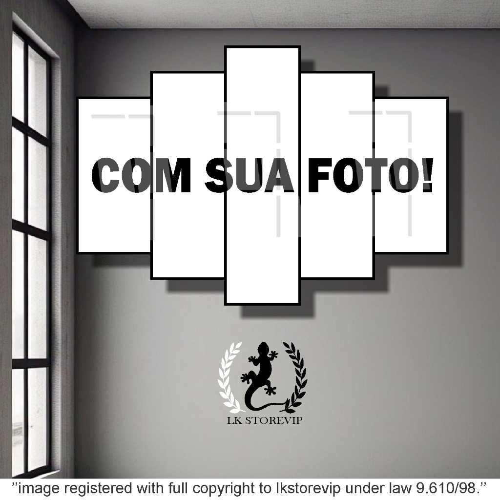 kit quadros decorativo mosaico personalizado 5 peças mdf alta qualidade