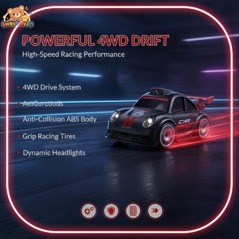 sweetmvzn Mini RC Drift Car 2.4G FPV WiFi Câmera Tela Controle Remoto 1 Conjunto Portátil Brinquedo De Corrida Amigável