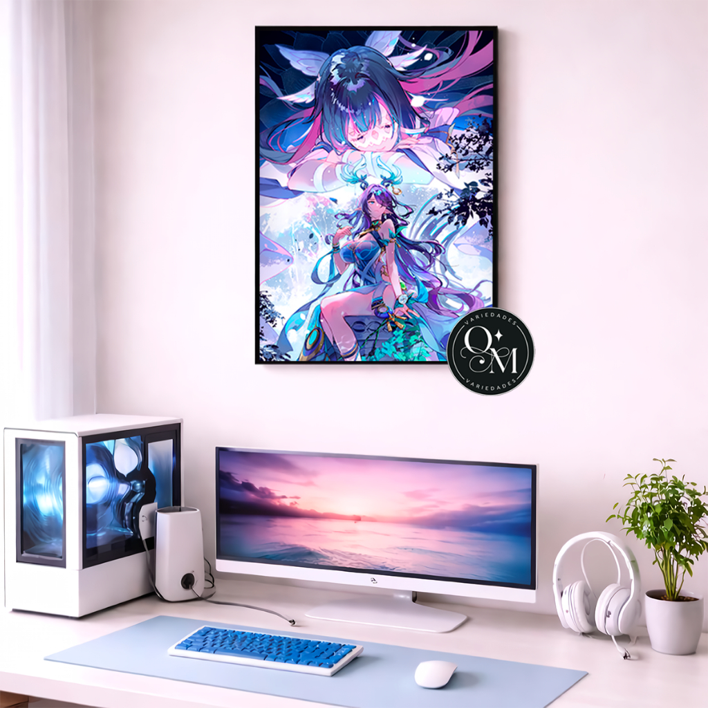 Quadro Decorativo Quarto Jogo Genshin Impact Columbina Lauma Nod Krai Varios Tamanhos Modelos 1 Peça
