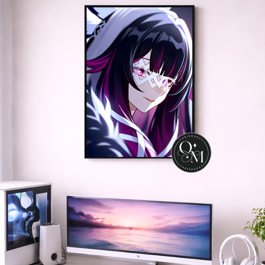 Quadro Decorativo Quarto Parede Jogo Genshin Impact Fatui Columbina Varios Tamanhos Modelos 1 Peça