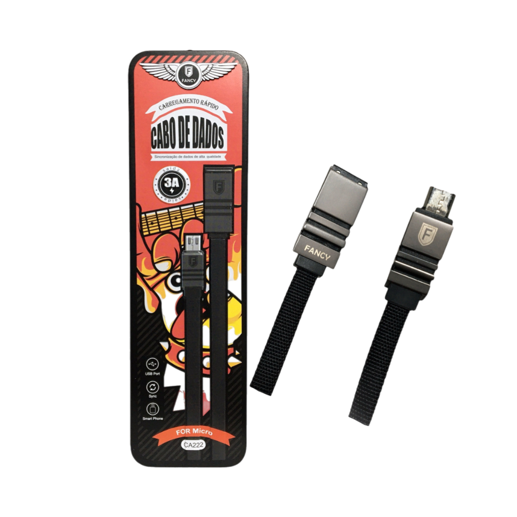 Cabo para celular USB Turbo Carregador Universal Reforçado em Nylon Micro USB Quick Charge 1 Metro Samsung Android Video Game
