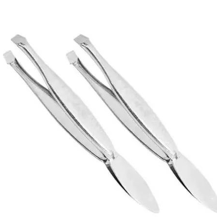 Kit 3 Pinças P/ Sobrancelhas Simples Ponta Reta GLOBALMil