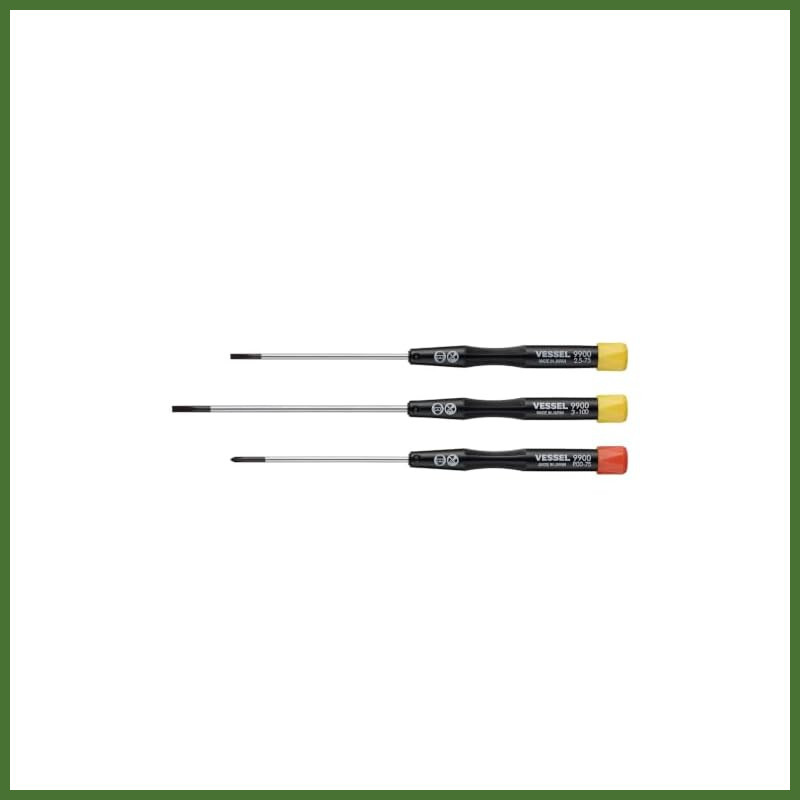 VESSEL Micro Screwdriver Set 3 pcs Precision Screwdriver +00 -2.5 -3 9903