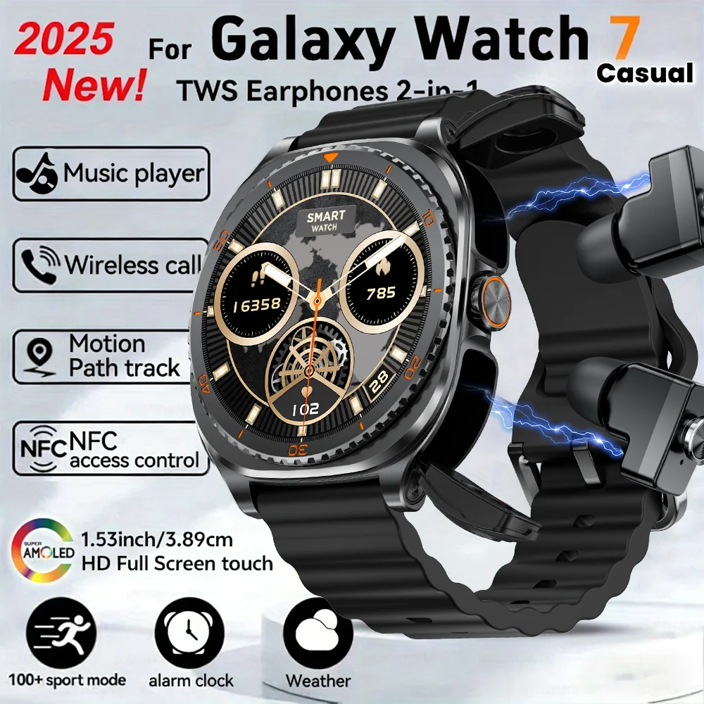 TWS 2in 1 Smart Watch with Headphones Sports Watch Bluetooth Headset Call Watch Men Health Monitor NFC Women Smartwatch Earbuds