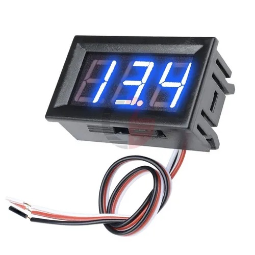 Mini Voltímetro Digital Medidor Bateria 3 Fios 100V Remote Capa Moldura 12v Fonte Chaveada Som Automotivo