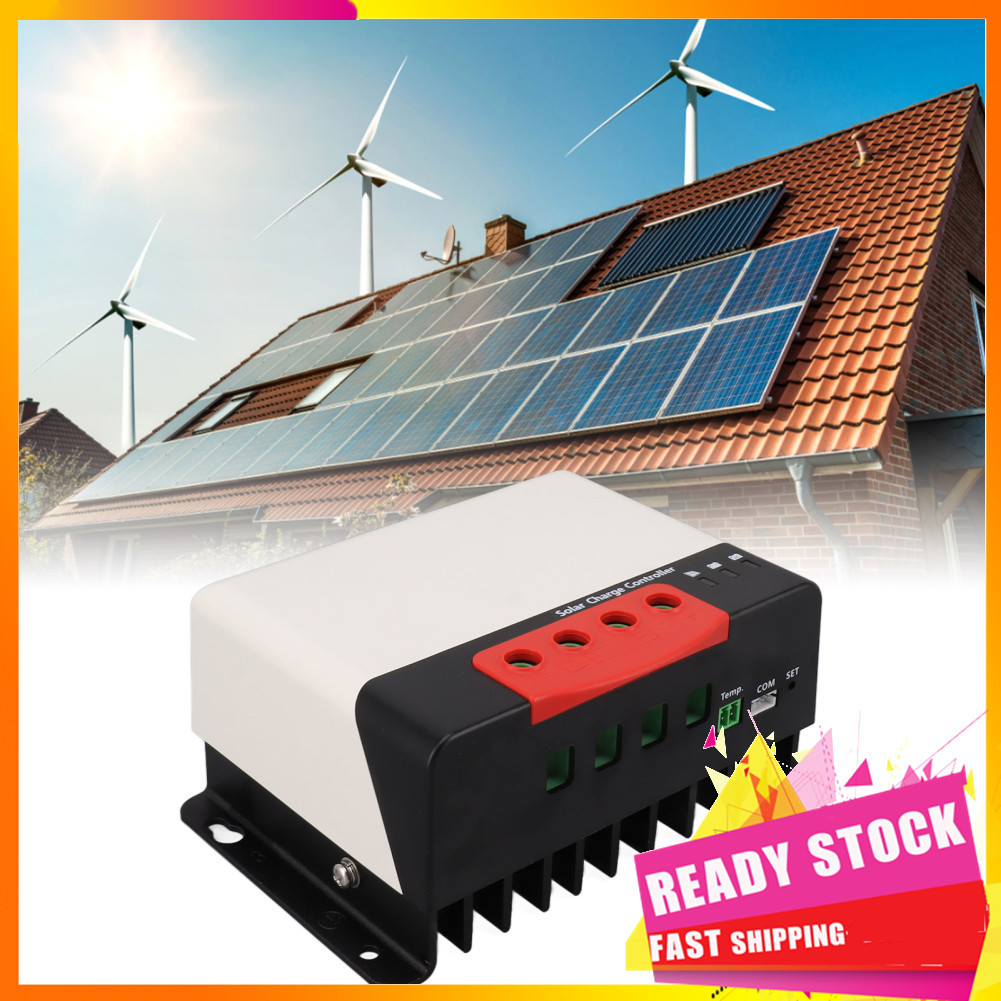 Hbhbhbhbb FTVOGUE 60A MPPT Controlador de carga solar 12V 24V Auto 100V PV com display LCD ajustável Indicadores LED