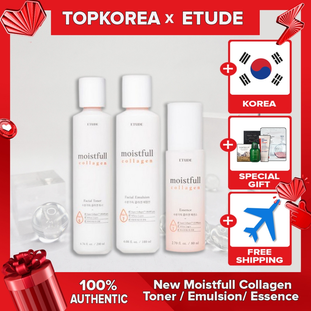 ★ Etude Toner De Colágeno Moistfull 200ml/Emulsão 180ml/Essência 80ml/TOPKOREA/Envio Da Coreia /