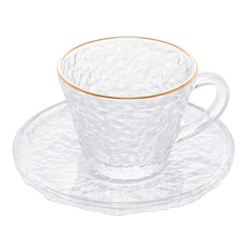 Xícara para Chá de Cristal Petra com Fio de Ouro 180ml