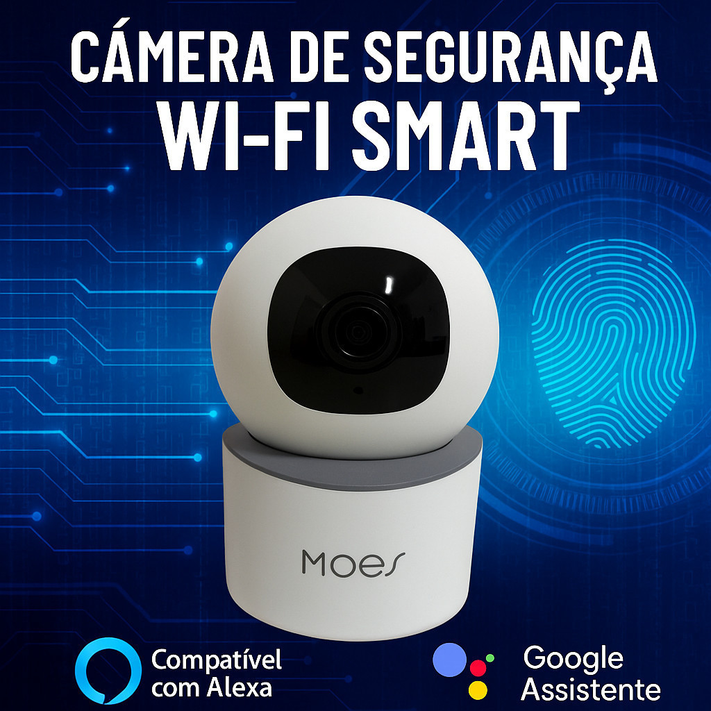 Câmera Smart IP Wi-Fi com Giro, Microfone e Visão Noturna 3MP