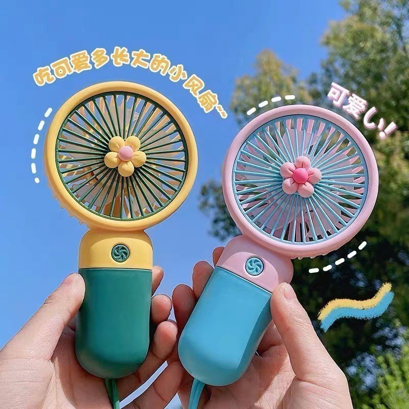Popular Portátil Pequeno Ventilador Pequena Flor Dos Desenhos Animados usb desktop mini Presente Do Estudante Atacado